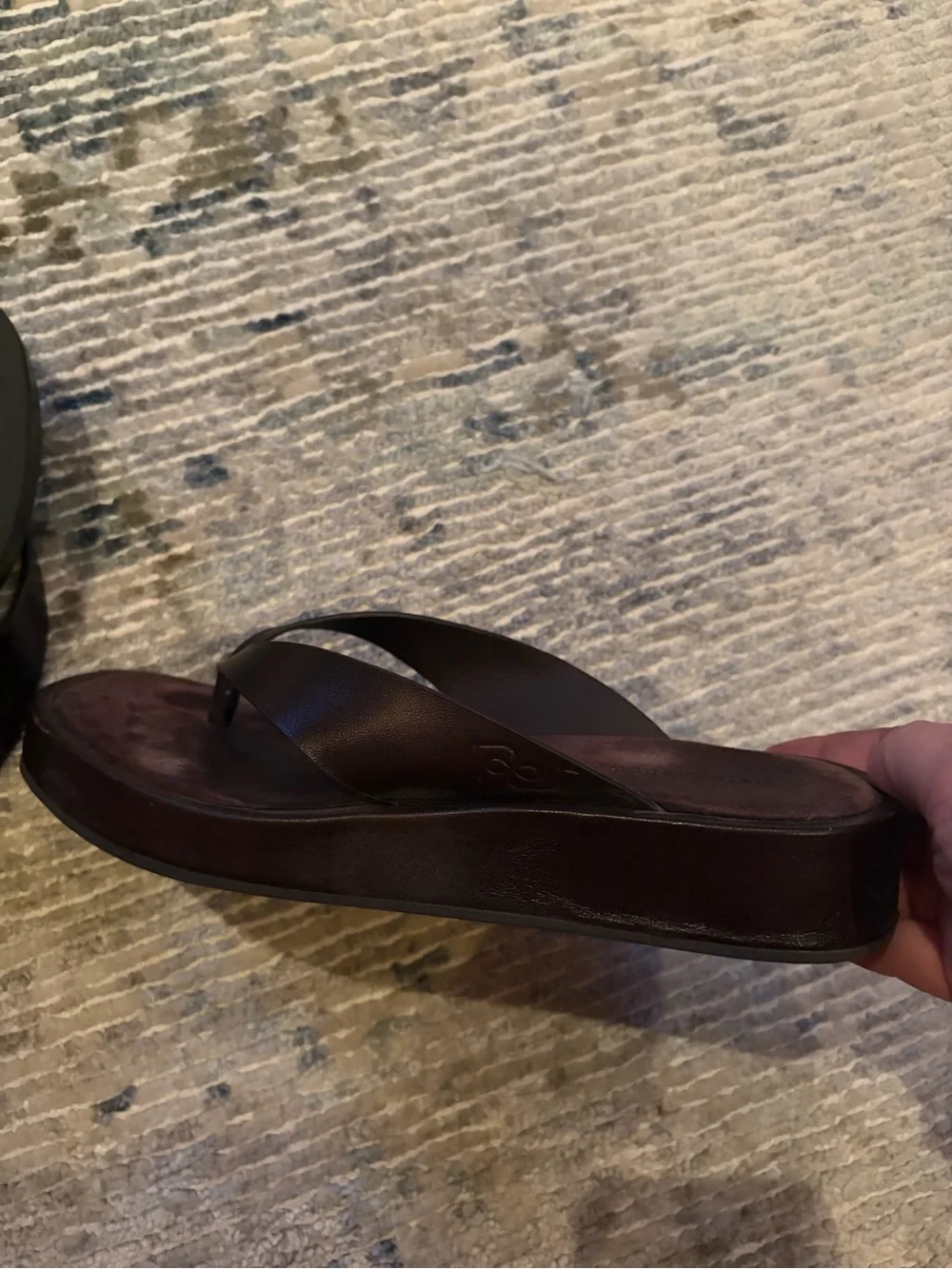 Reformation Eden Platform Thong Sandals in Dark Brown 7